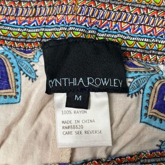 Cynthia Rowley 100% Rayon Boho Hippie Casual Moroccan Pants Women's Size M - Picture 8 of 8